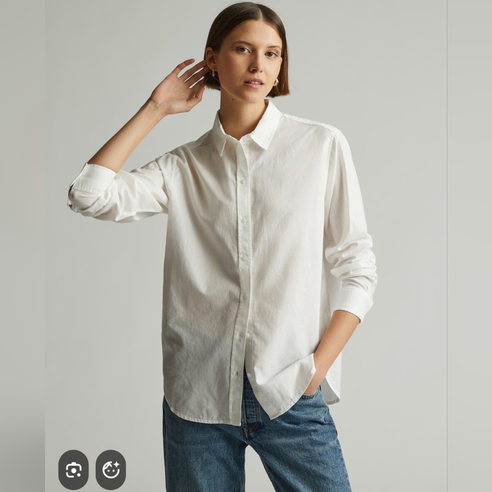 Everlane The Silky Cotton Relaxed Shirt size 2